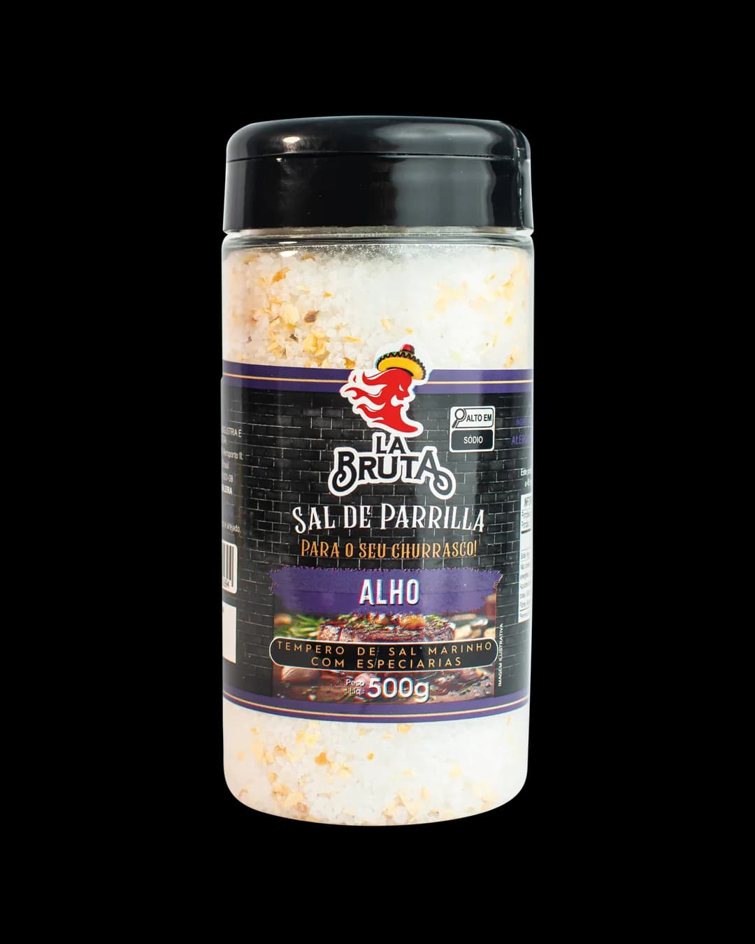 Sal de Parrilla Alho 500g — La Bruta — Fiel Alimentos — foto 1