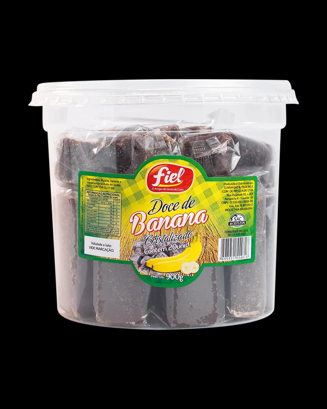 Doce de Banana Cristalizado 900g — Fiel — Fiel Alimentos