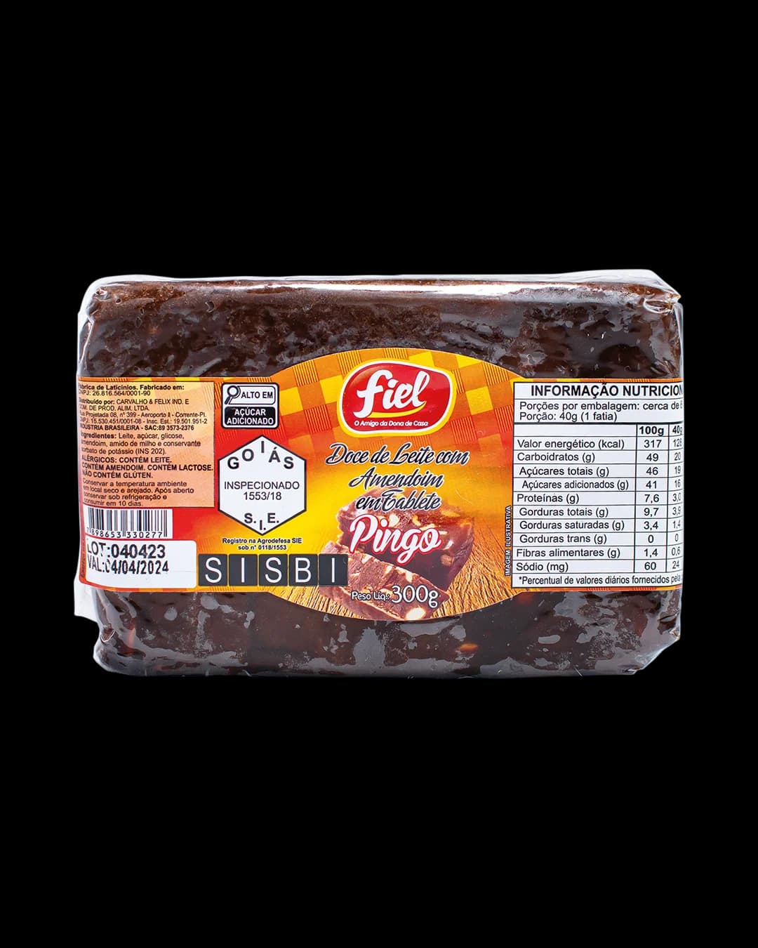 Doce de Leite com Amendoim em Tablete 300g — Fiel — Fiel Alimentos — foto 1