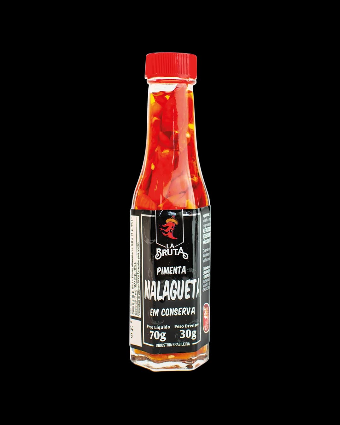 Pimenta Malagueta em Conserva 70g+30g — La Bruta — Fiel Alimentos — foto 1