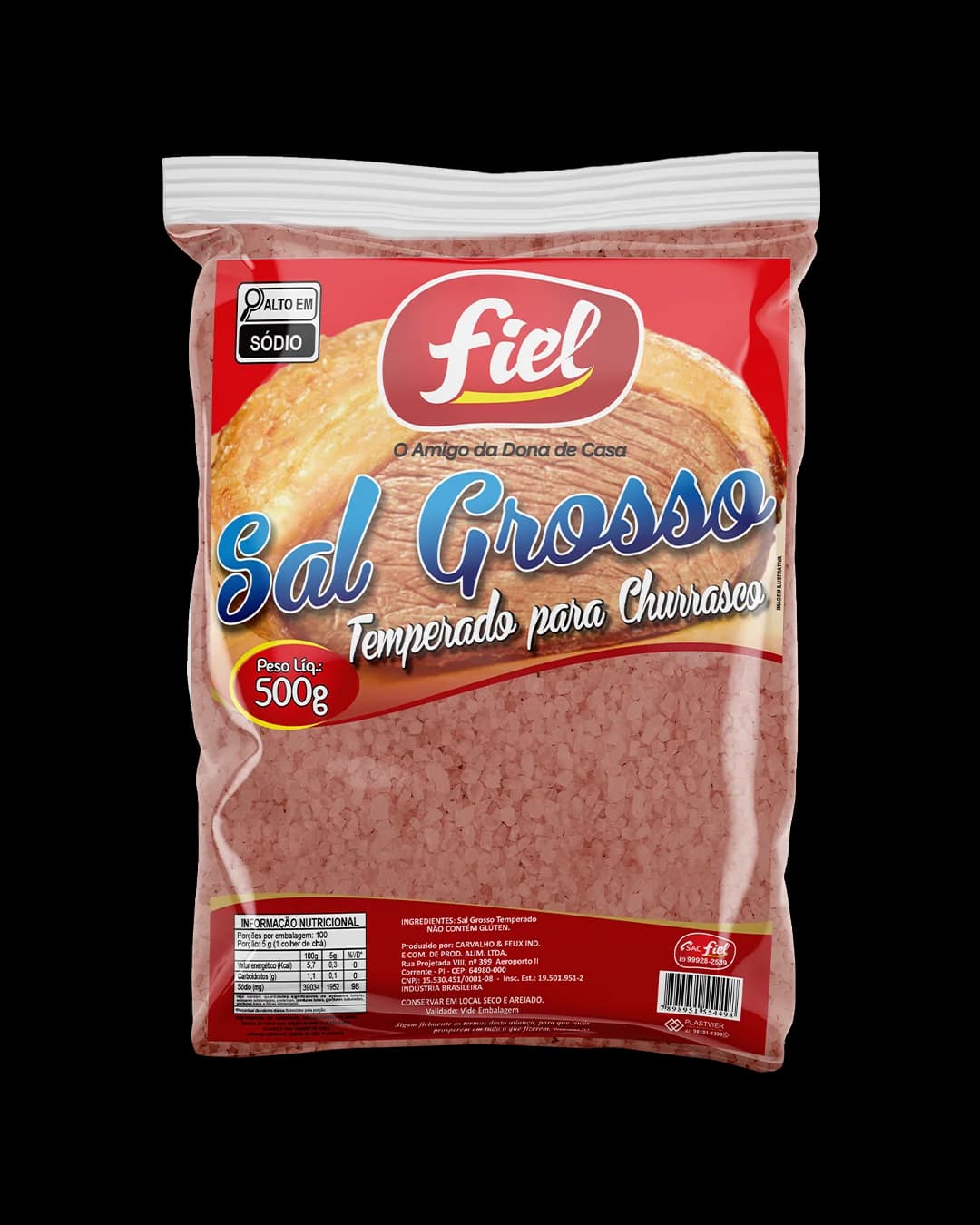 Sal Grosso Temperado para Churrasco 500g — Fiel — Fiel Alimentos